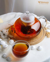 Wilmax 4 Doppelwandgläser & 1 Teekanne-Set, WL-888815/A-888761/A4